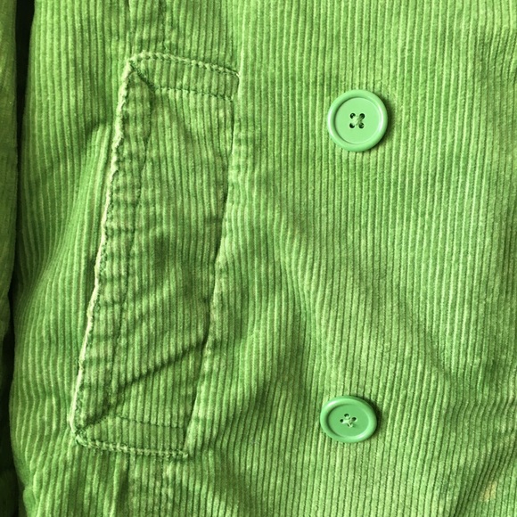 Ladies GAP Green Corduroy Peacoat - Picture 3 of 7